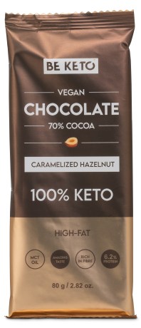 Pienoiskuva BeKeto KETO Chocolate, Caramelized Hazelnut, 80 g