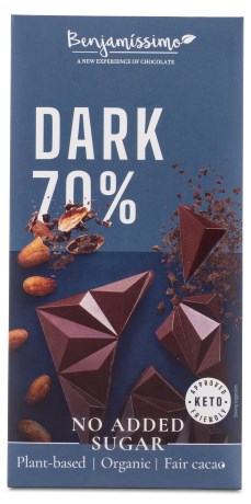 Pienoiskuva Benjamissimo Sokeriton Suklaa, Tumma 70%, 60 g