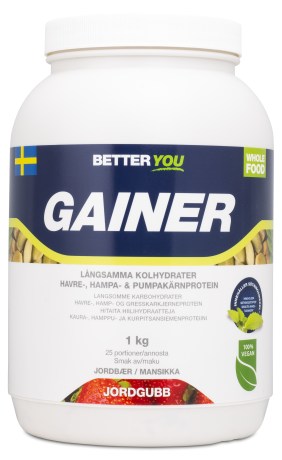 Pienoiskuva Better You Vegaaninen Gainer, Mansikka, 1 kg