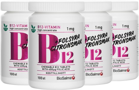 Pienoiskuva BioSalma B12-vitamiini 1mg + Foolihappo , 400 tablettia