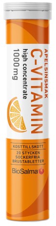 Pienoiskuva BioSalma C-vitamiini 1000 mg, Appelsiini, 20 poretablettia