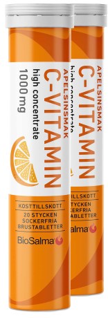 Pienoiskuva BioSalma C-vitamiini 1000 mg, Appelsiini, 40 poretablettia