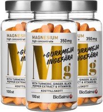 Pienoiskuva BioSalma Magnesium 350 mg + Kurkuma Inkiv��ri, 300 tablettia
