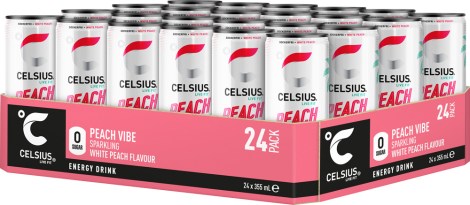 Pienoiskuva Celsius, Peach Vibe Hiilihapoilla, 24 kpl