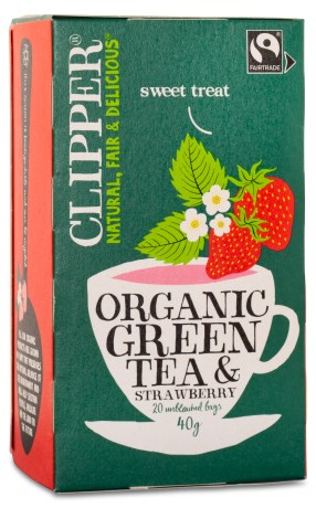 Clipper Green Tea Strawberry EKO, Elintarvikkeet - Clipper