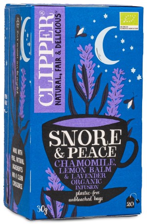 Pienoiskuva Clipper Tea Snore & Peace Infusion Tea Luomu, 20 pussia