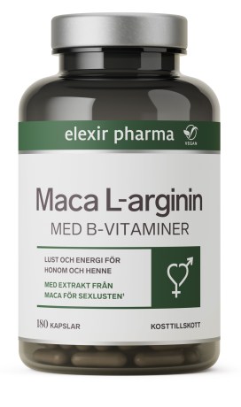 Pienoiskuva Elexir Pharma Maca ja L-arginiini - Halukkuuteen, 180 kapselia