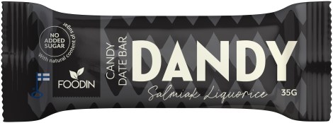 Pienoiskuva Foodin Dandy Candy Date Bar, Salmiak Liquorice, 35 g