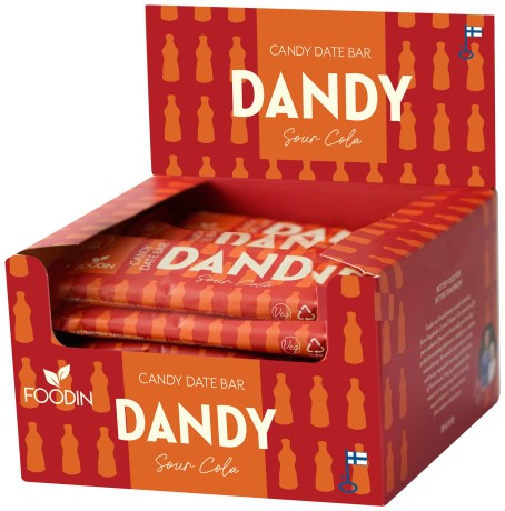Pienoiskuva Foodin Dandy Candy Date Bar, Sour Cola, 18-pack