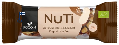 Pienoiskuva Foodin NUTI-patukka Luomu, Dark Chocolate & Sea Salt, 35 g