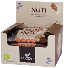 Pienoiskuva Foodin NUTI-patukka Luomu, Dark Chocolate & Sea Salt, 15-pack
