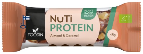 Pienoiskuva Foodin NUTI Protein Luomu, Almond & Caramel, 45 g