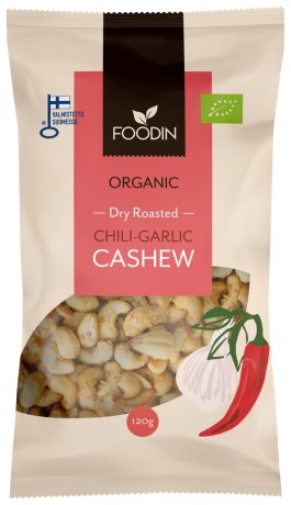 Pienoiskuva Foodin Maustetut Cashewp�hkin�t, Chili-Garlic, 120 g