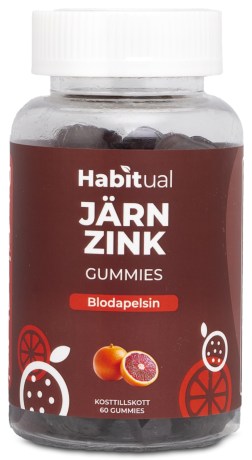 Pienoiskuva Habitual Sinkki + rauta -gummit, Veriappelsiini, 60 Gummies