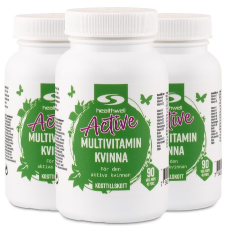 Pienoiskuva Healthwell Active Naisten Monivitamiini, 270 kapselia