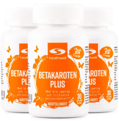 Pienoiskuva Healthwell Beetakaroteeni Plus, 90 kapselia
