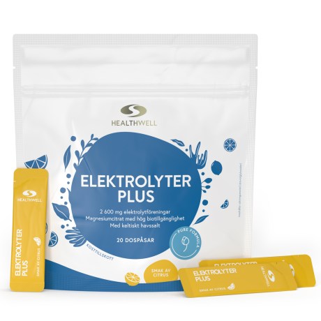 Pienoiskuva Healthwell Elektrolyyttijauhe Plus, Sitrus, 20 kpl pakkaus