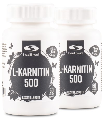 Pienoiskuva Healthwell L-karnitiini 500, 120 kapselia