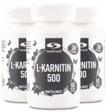 Pienoiskuva Healthwell L-karnitiini 500, 180 kapselia