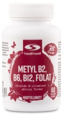 Healthwell B6-, B12-vitamiinit & Folaatti Metyloidussa Muodossa