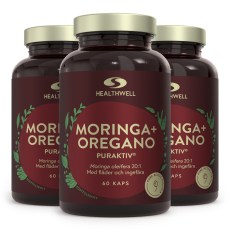 Pienoiskuva Healthwell Moringa +Oregano Puraktiv, 180 kapselia