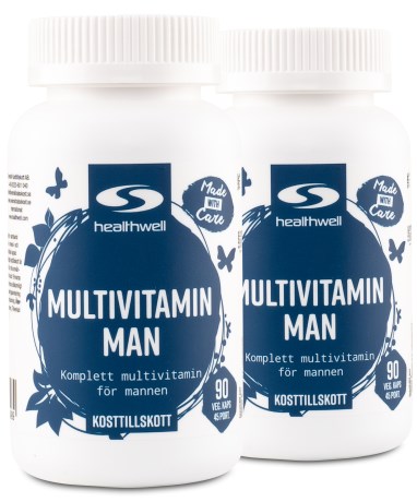Pienoiskuva Healthwell Monivitamiini Miehille, 180 kapselia