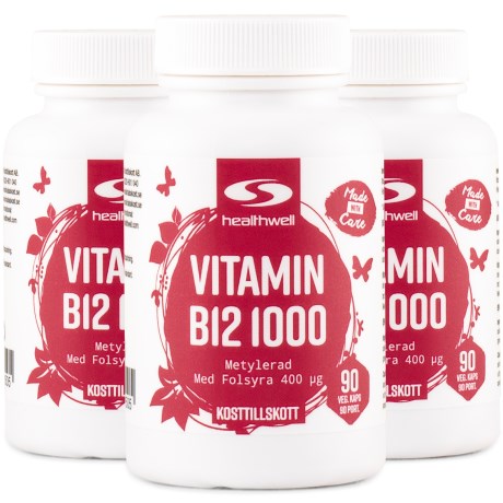 Pienoiskuva Healthwell B12 Vitamiini Metyloituna, 270 kapselia