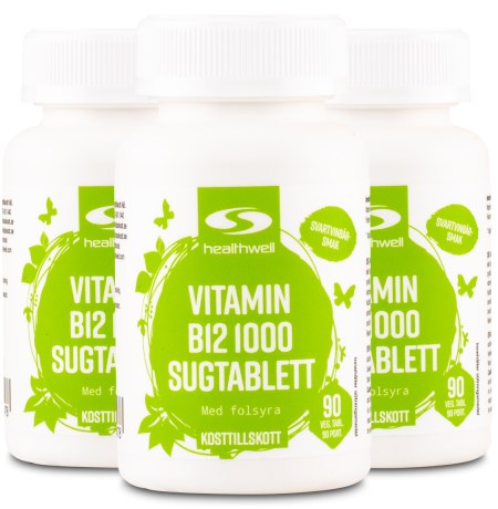 Pienoiskuva Healthwell B12-vitamiini 1000 imeskelytabletit , 270 tablettia
