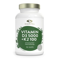 Healthwell D3 5000 + K2 100 Vitamiini