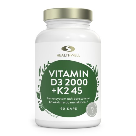 Pienoiskuva Healthwell D3+K2 Vitamiini , 90 kapselia