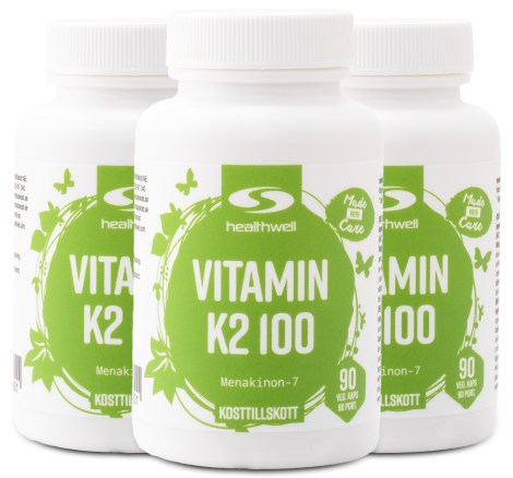Pienoiskuva Healthwell K2-vitamiini 100, 270 kapselia