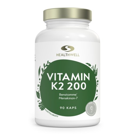 Pienoiskuva Healthwell K2 Vitamiini 200 , 90 kapselia
