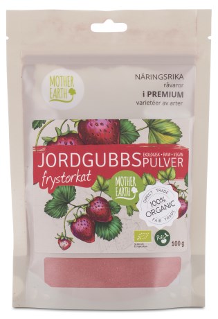 Pienoiskuva Mother Earth Pakastekuivattu Mansikkajauhe Raw & Eko, 100 g