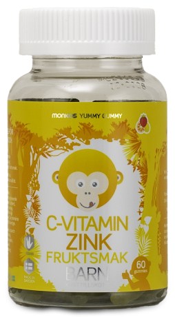 Pienoiskuva Monkids C-vitamin + Zink, 60 kpl purutabletteja
