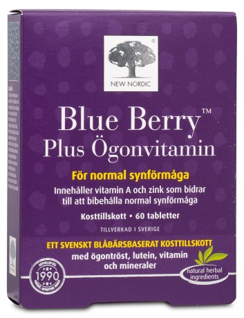 Pienoiskuva New Nordic Blue Berry Plus Silm�vitamiini, 60 tablettia