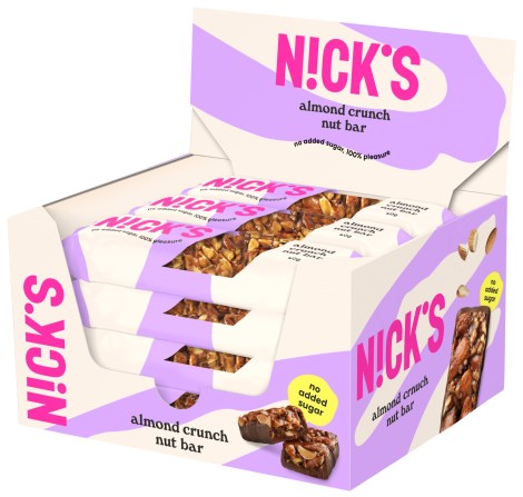 Pienoiskuva Nicks Nut Bar, Almond Crunch, 12 kpl