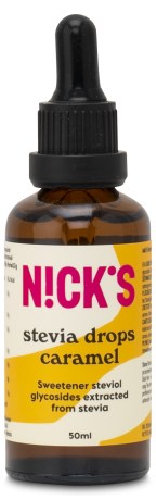 Pienoiskuva Nicks Stevia Drops, Caramel, 50 ml