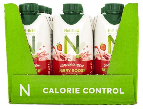 Pienoiskuva Nutrilett Complete Meal Ateriankorvikejuoma, Berry Boost, 12 kpl