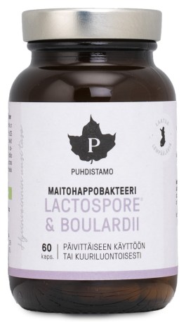 Pienoiskuva Puhdistamo LactoSpore & Boulardii, maitohappobakteeri, 60 kapselia