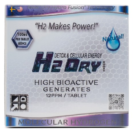 Pienoiskuva Quantum Energy H2 Dry Vetytabletit 12ppm, Maustamaton, 60 tablettia