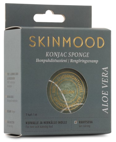 SkinMood Konjac Aloe Facial Sponge Dry Skin, Kauneudenhoito - SkinMood