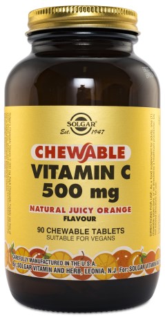 Pienoiskuva Solgar Pureskeltava C-vitamiini , Appelsiini, 90 tablettia