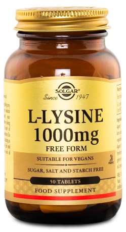 Solgar L-Lysiini 1000 mg, Terveys & Hyvinvointi - Solgar