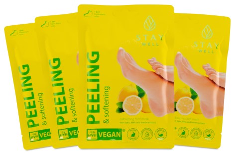 Pienoiskuva StayWell kuoriva ja pehmittv jalkamaski, 4-pack, Sitruuna