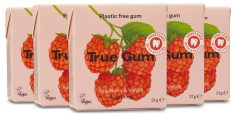 Pienoiskuva True Gum Purukumit, 5-pack, Vadelma & Vanilja