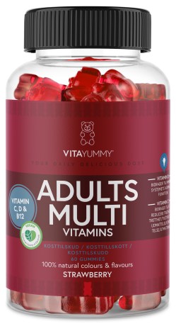 Pienoiskuva VitaYummy Adults Multi, Mansikka, 60 Gummies