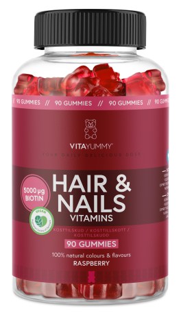 Pienoiskuva VitaYummy Hair & Nails, Vadelma, 90 Gummies