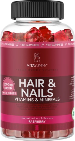 Pienoiskuva VitaYummy Hair & Nails, Vadelma, 110 Gummies