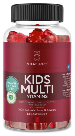 Pienoiskuva VitaYummy Kids Multi, Mansikka, 60 Gummies