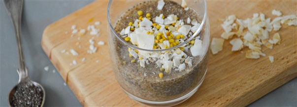 Chia-vanukas ruusunmarjasta